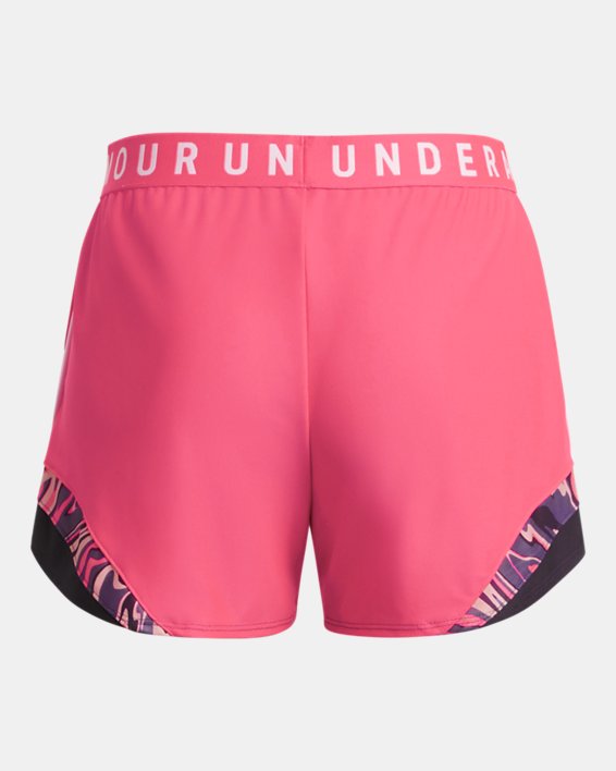 女士UA Play Up 3.0 Tri Color短褲 in Pink image number 5
